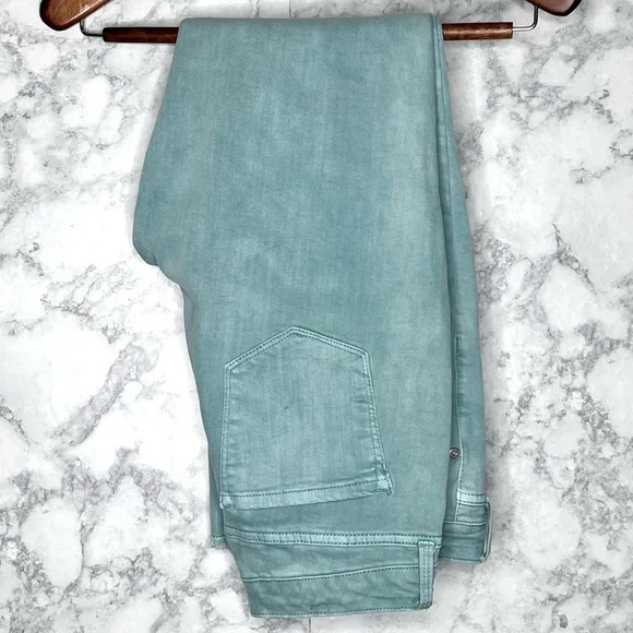 Nine West Pastel Mint Green Skinny Ankle Gramercy Raw Hem Jeans Women’s 8 - Picture 8 of 8